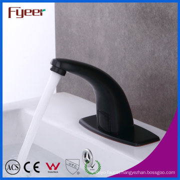 Fyeer New Cold and Hot Water Washbasin Black Sensor Tap with Temperature Adjust Valve